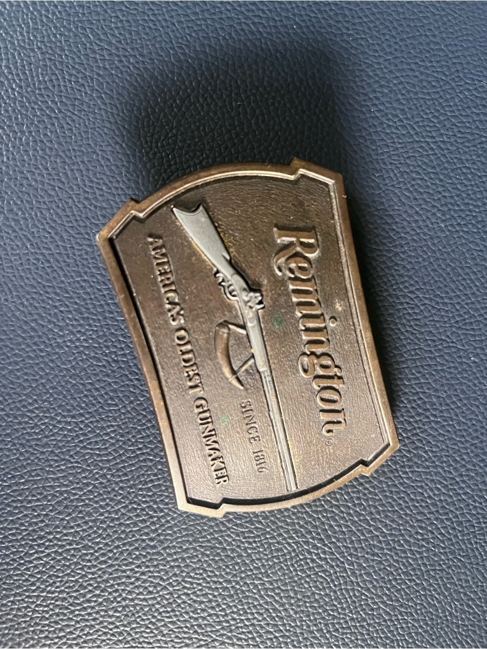 Vtg Remington 1816 Flintlock Rifle Belt Buckle 1976 Brass